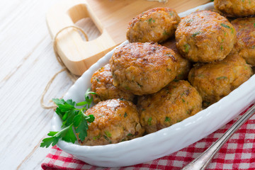 rissole with mould cheese and parsley