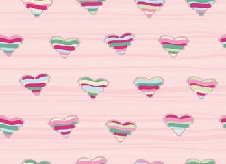Vector seamless hearts pattern.