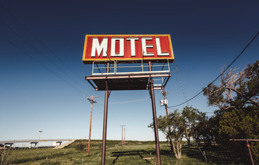 Old motel sign on Route 66