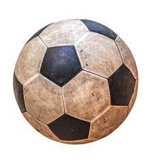 Fototapeta na wymiar old leather soccer ball