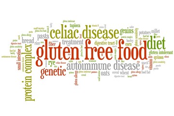 Gluten free words - tag cloud illustration