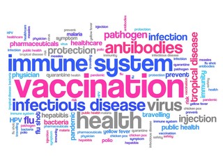 Vaccines words - tag cloud illustration