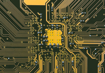 computer motherboard close up