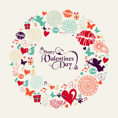 Valentine`s day vintage greeting card