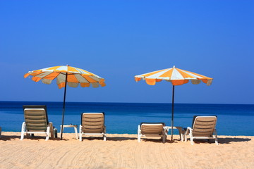 Clear sky beach umbrella