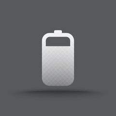 Vector of transparent battery icon on isolated background