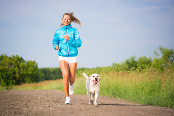 young woman running