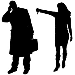 Vector silhouettes man and women.