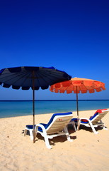 Clear sky beach umbrella