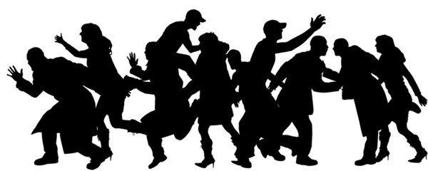 Vector silhouettes of businessmen.