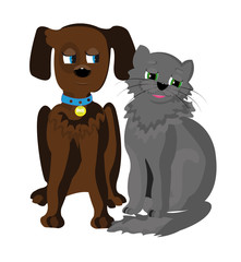Cat and Dog side by side
