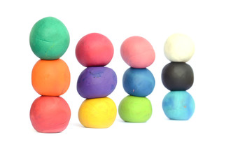 set of plasticine on white background