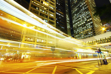 Fototapeta na wymiar modern city traffic at night