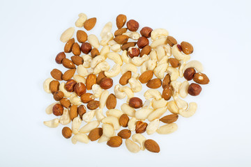 mixed nuts  -   isolated on white background