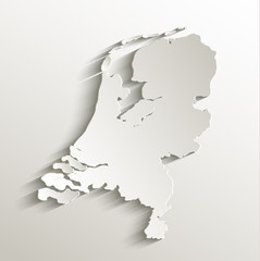 Netherlands Holland map card paper 3D natural vector - obrazy, fototapety, plakaty