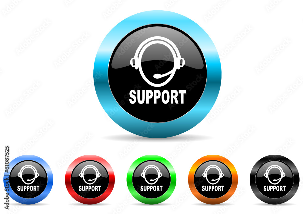 Poster support icon vector set