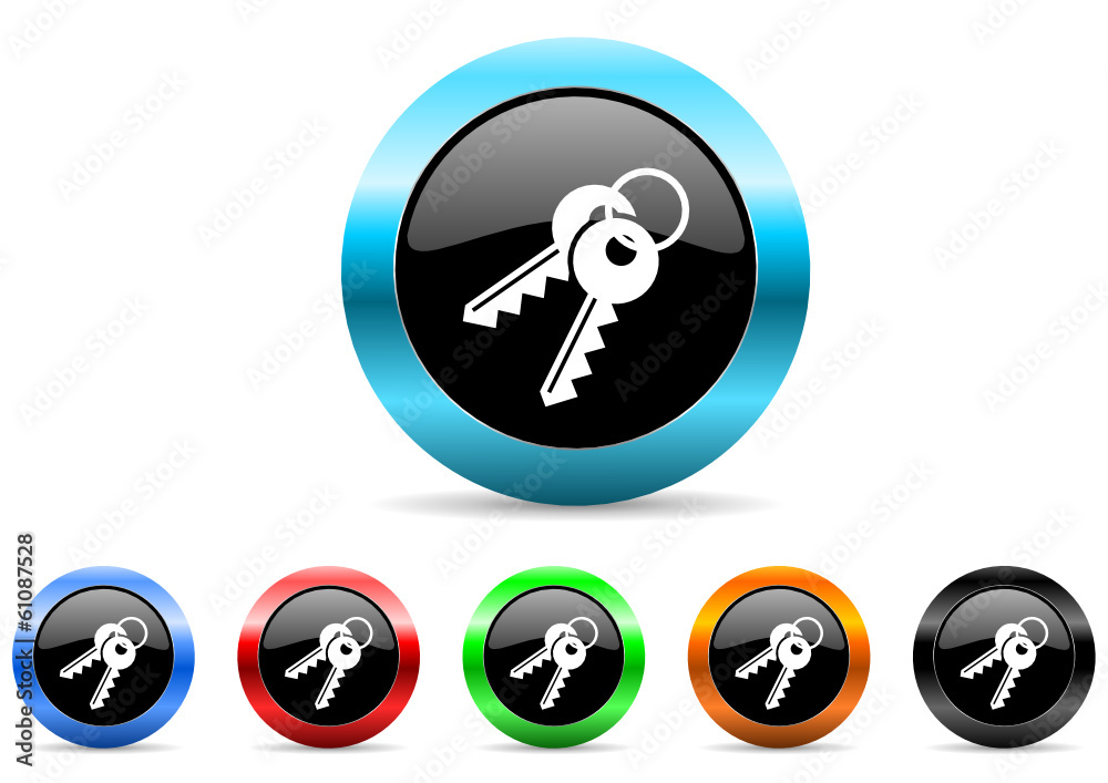 Poster keys icon vector set