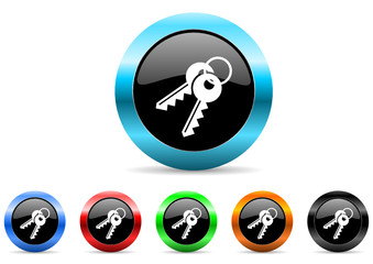 keys icon vector set