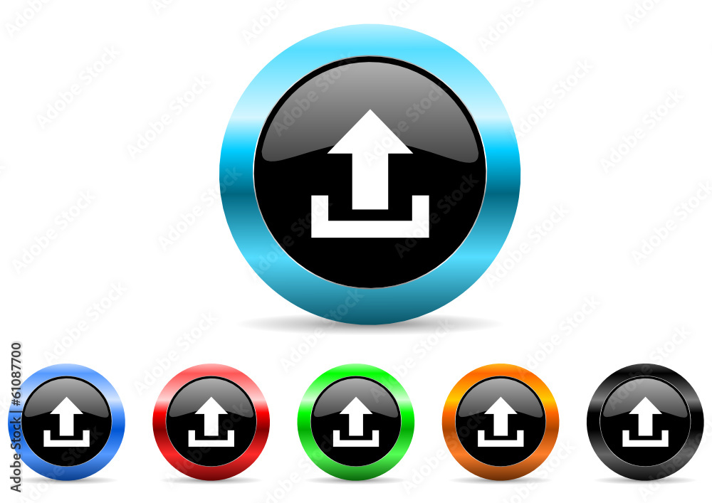 Poster upload icon vector set