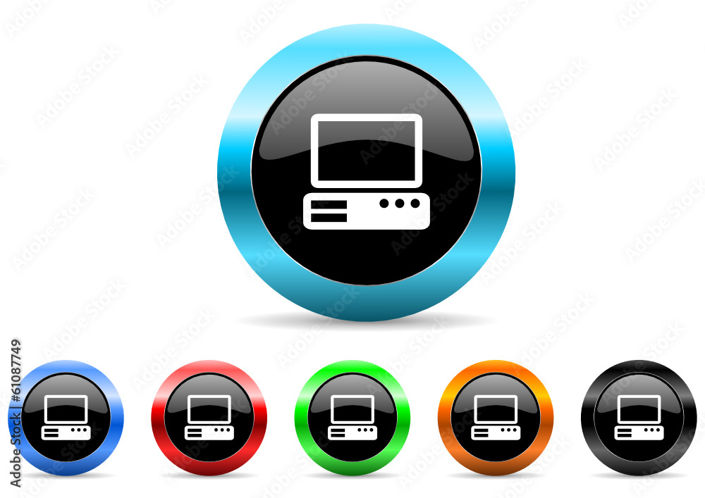 Aufkleber computer icon vector set