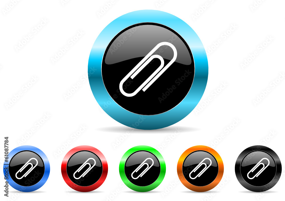 Poster paperclip icon vector set