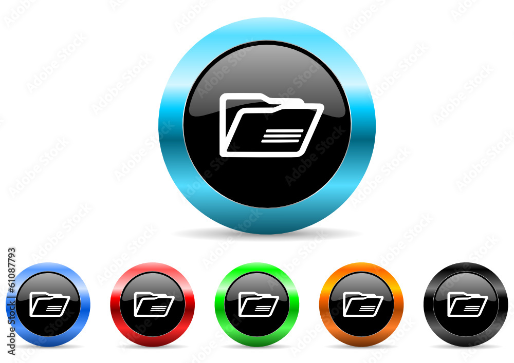 Aufkleber folder icon vector set