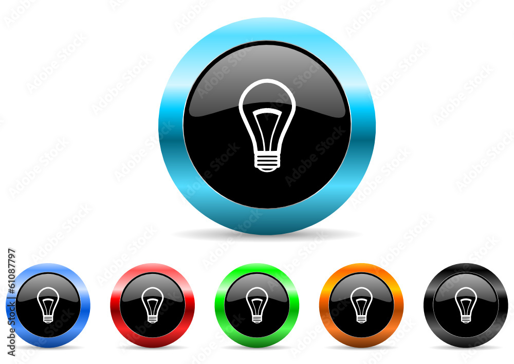 Poster bulb icon vector set