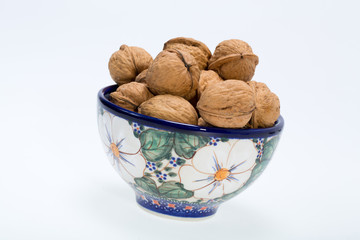 walnuts heap isolated on  white background