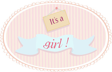 Baby girl announcement card