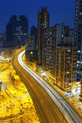 Fototapeta na wymiar busy traffic night in finance urban