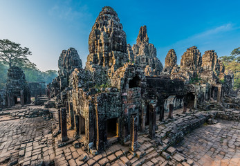 prasat bayon temple angkor thom cambodia - obrazy, fototapety, plakaty