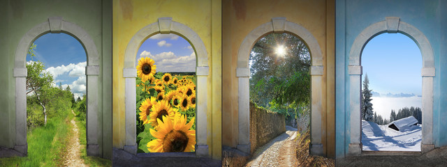 Vier Jahreszeiten -  Collage 2 - obrazy, fototapety, plakaty
