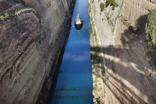 Corinthos canal.Greece.