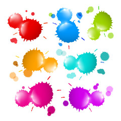 Colorful Vector Stains, Blots, Splashes Set