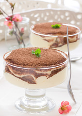 Dessert tiramisu with amaretto.