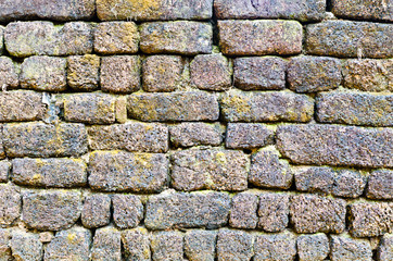 Very old big stone wall closeup for background
