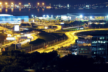 Fototapeta na wymiar modern city night airport