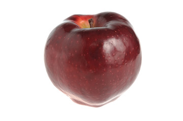 One red apple on white isolated