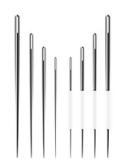 Needle set isolated white background.