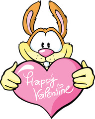 bunny hold valentine heart