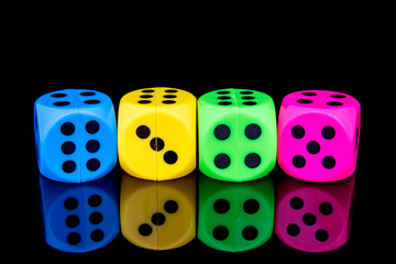 Dice isolated on black background