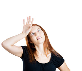 Fototapeta premium Annoyed woman tired of life making things complicated 