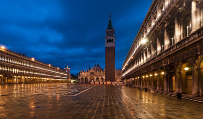 Piazza San Marco at night in winter