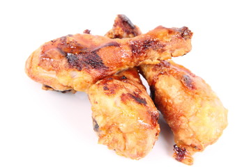 Fried chicken legs with side salad