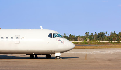 Airplane on airport runway