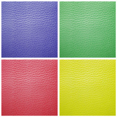 Fototapeta premium set of leather samples texture for background