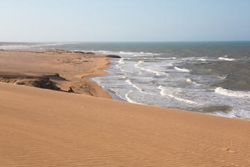 View of the Colombian coastline in La Guajira