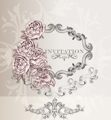 Elegant wedding  invitation card for design