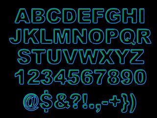 Bold Neon Alphabet