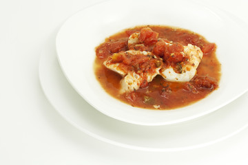 Fish in Homemade Stewed Tomatoes